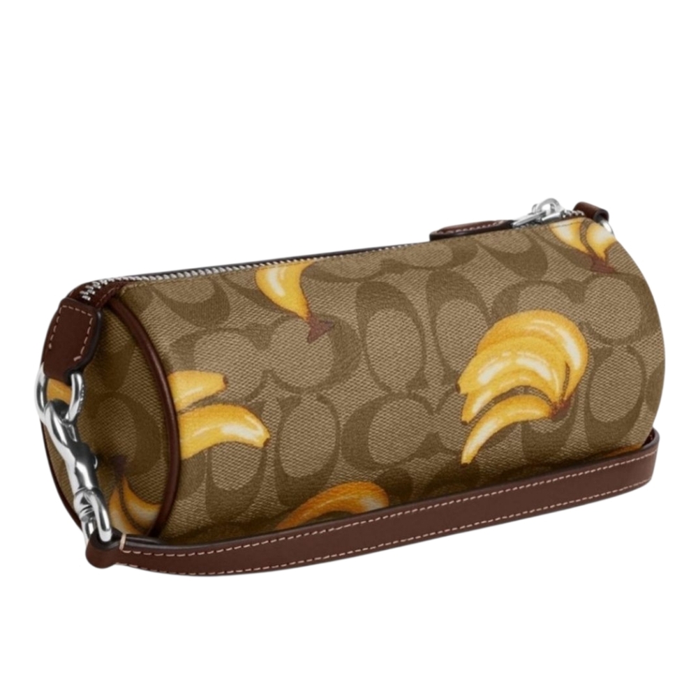 Coach Nolita Barrel Bag In Signature Canvas With Banana Print - Picture 12 of 14